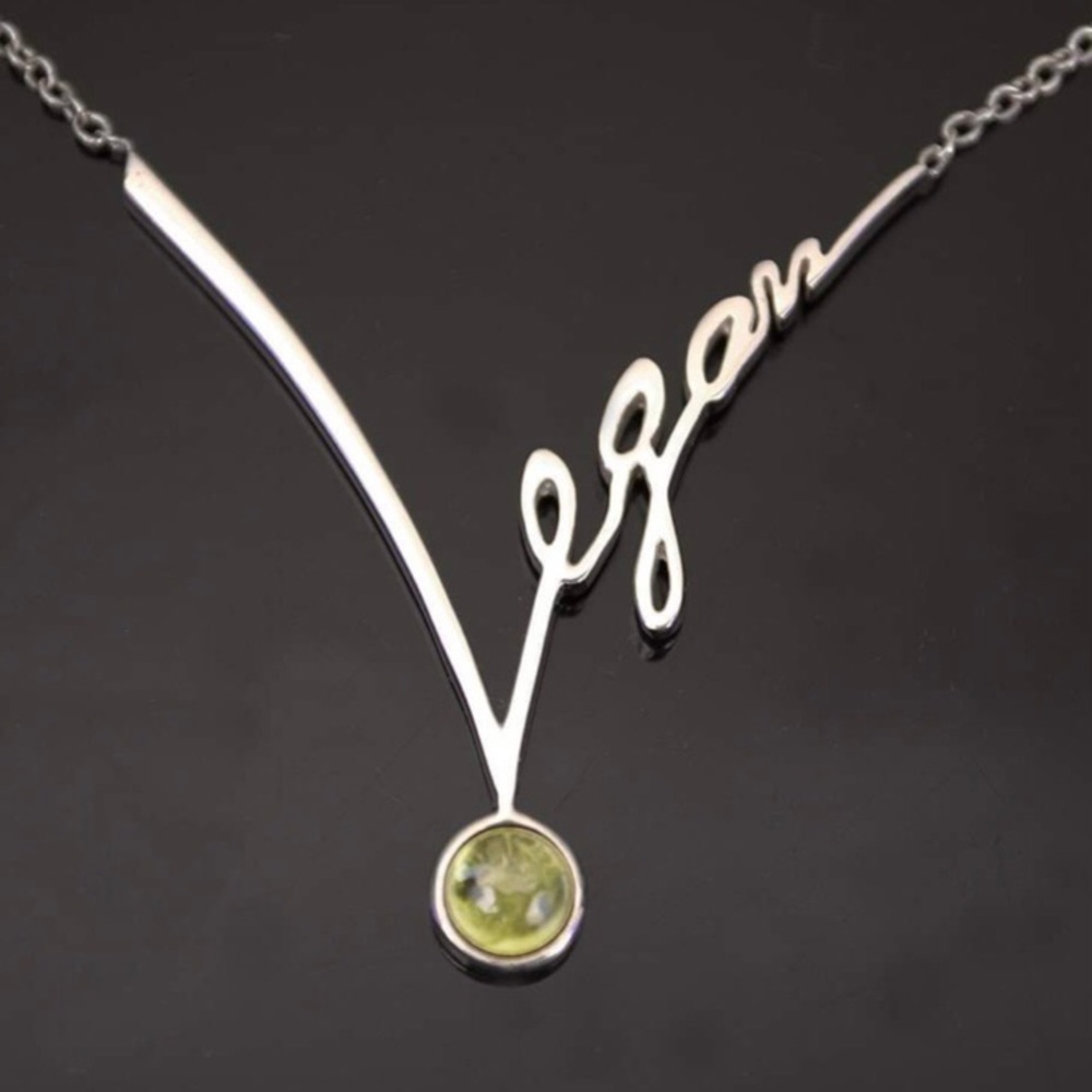 NWOT Sterling Silver Vegan Necklace